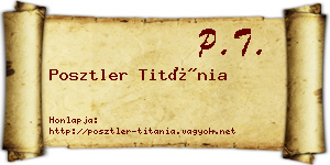 Posztler Titánia névjegykártya